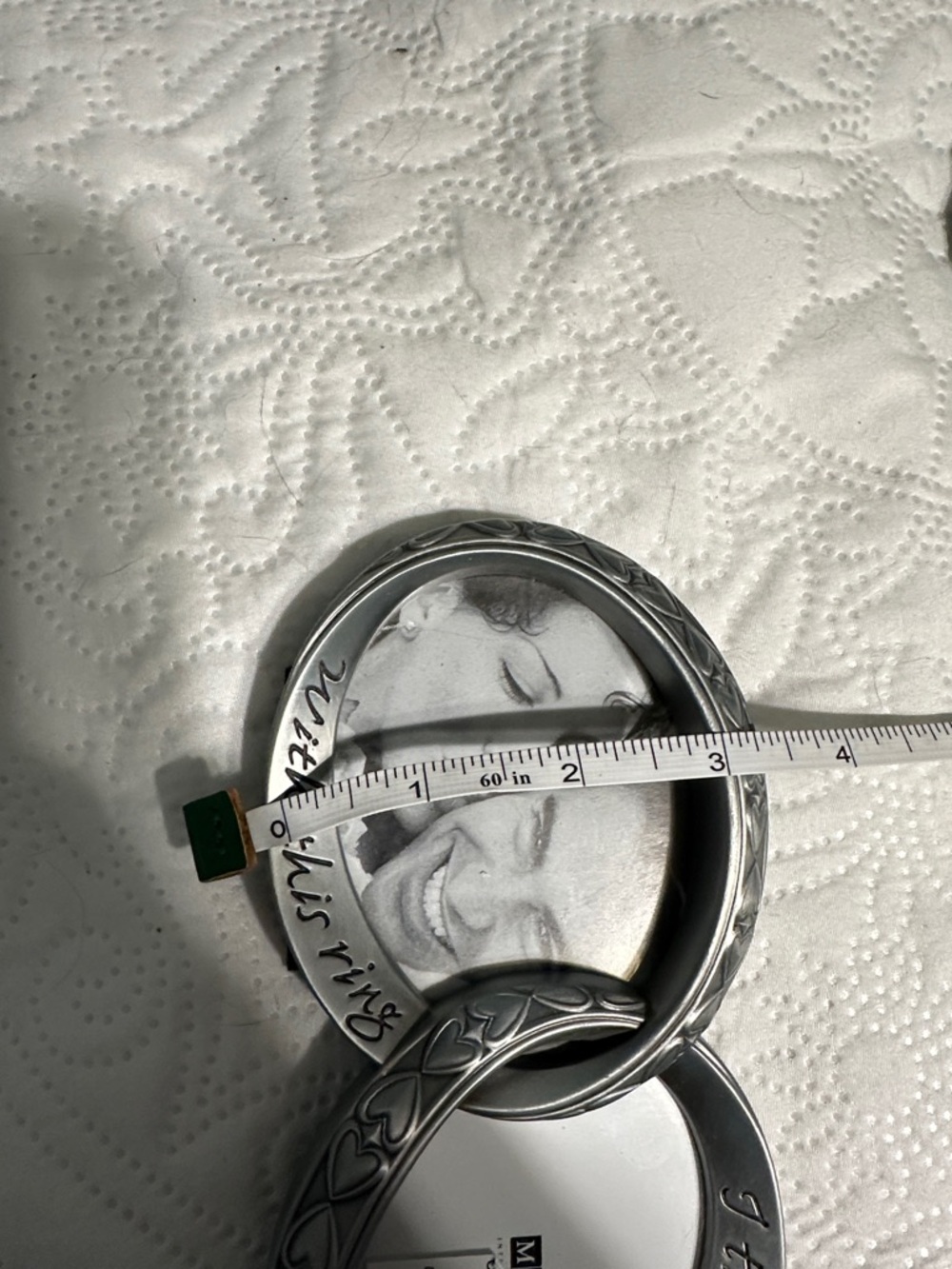 Malden Double Interlocking Ring Photo Frame - Silver - Picture 6 of 6